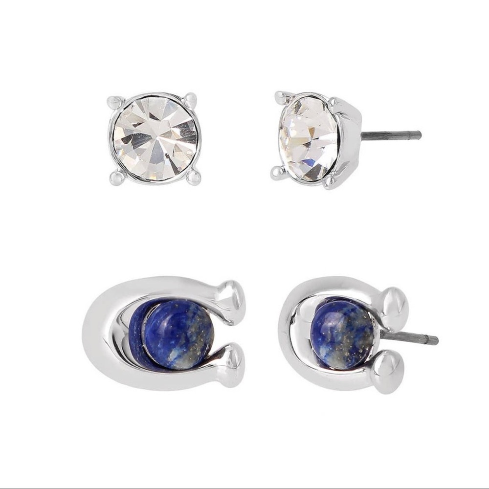 Coach - Silver Stud Earrings - NWT! - Picture 2 of 2